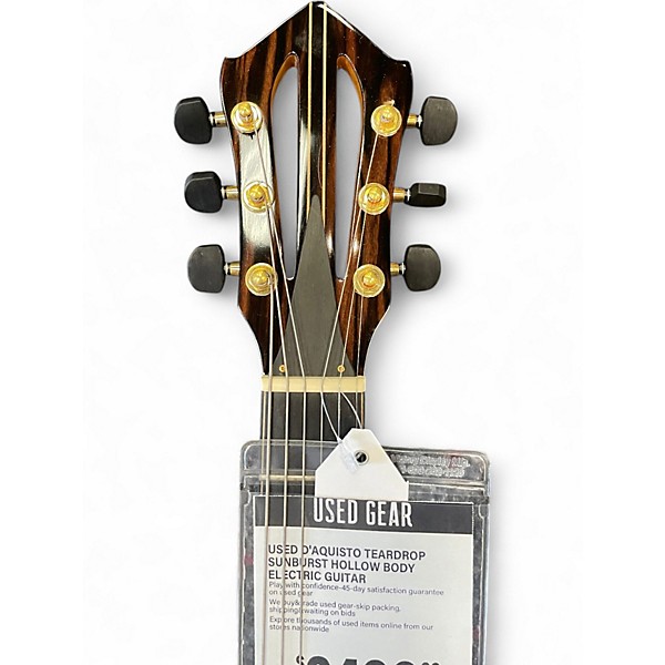 Used D'Aquisto TEARDROP Sunburst Hollow Body Electric Guitar