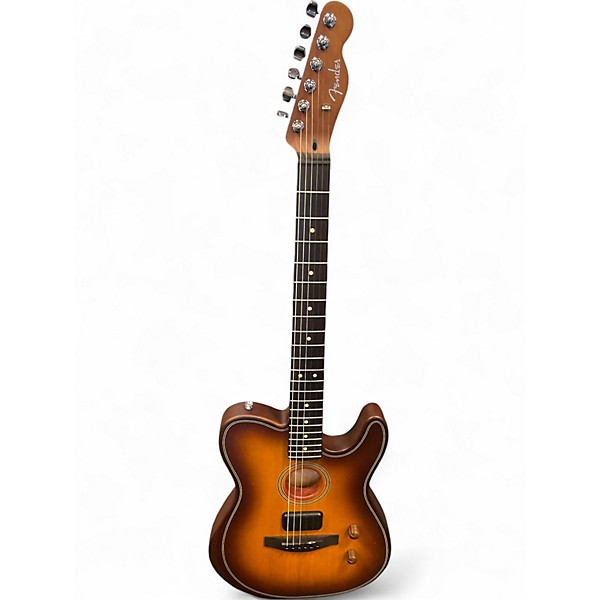 Used Fender STANDARD ACOUSTASONIC TELECASTER Tobacco Sunburst Hollow Body Electric Guitar