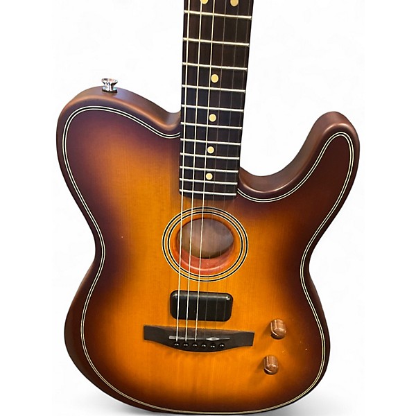 Used Fender STANDARD ACOUSTASONIC TELECASTER Tobacco Sunburst Hollow Body Electric Guitar