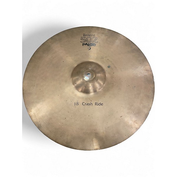 Used Paiste 18in BRONZE 502 CRASH RIDE Cymbal