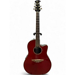 Used Ovation CC24 Celebrity Red Acoustic Electric Guitar