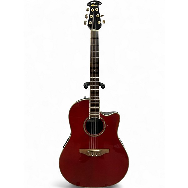 Used Ovation CC24 Celebrity Red Acoustic Electric Guitar