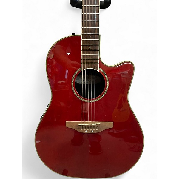 Used Ovation CC24 Celebrity Red Acoustic Electric Guitar