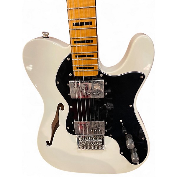 Used Squier Classic Vibe Telecaster Thinline Olympic White Hollow Body Electric Guitar