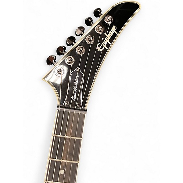 Used Epiphone Dave Mustaine Flying V Custom Metallic Black Solid Body Electric Guitar
