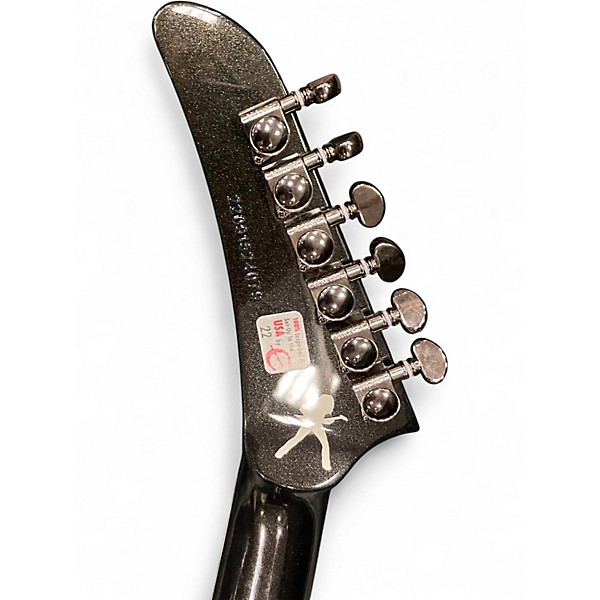 Used Epiphone Dave Mustaine Flying V Custom Metallic Black Solid Body Electric Guitar