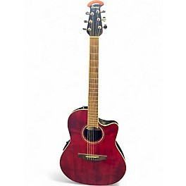 Used Ovation CS28-RR Celebrity Wine Red Acoustic Electric Guitar
