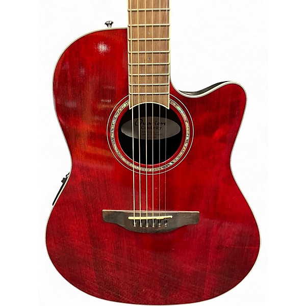 Used Ovation CS28-RR Celebrity Wine Red Acoustic Electric Guitar