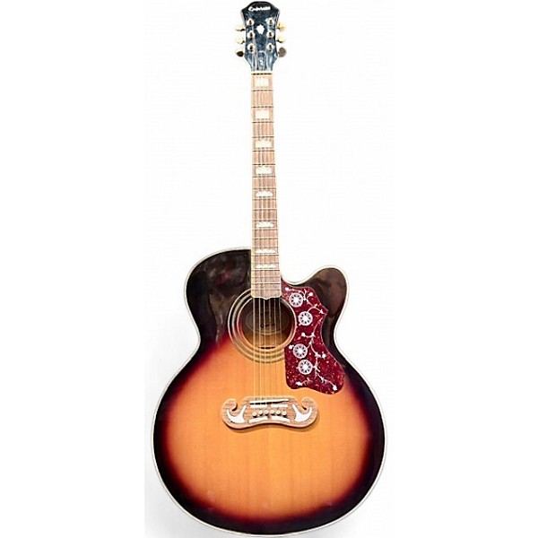 Used 2010s Epiphone EJ200CE sunburst Acoustic Electric Guitar