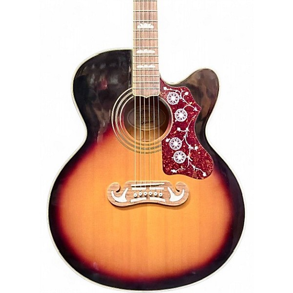 Used 2010s Epiphone EJ200CE sunburst Acoustic Electric Guitar