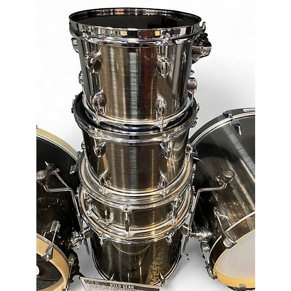Used Pearl 5 Piece Export Chrome Silver Drum Kit