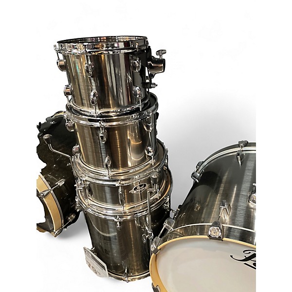 Used Pearl 5 Piece Export Chrome Silver Drum Kit