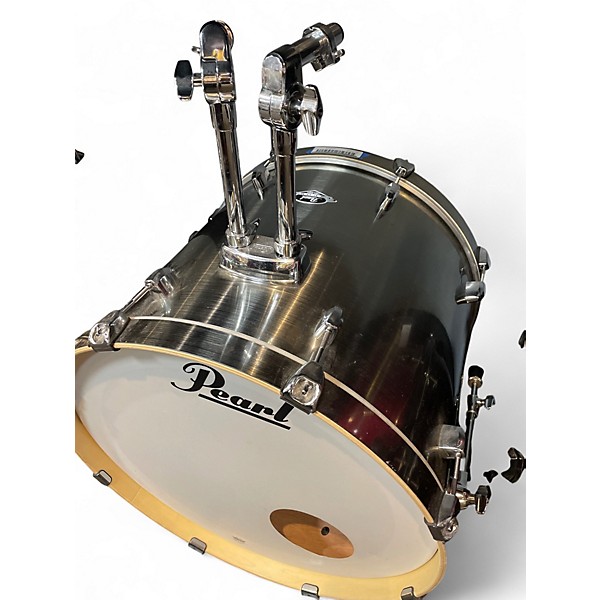 Used Pearl 5 Piece Export Chrome Silver Drum Kit