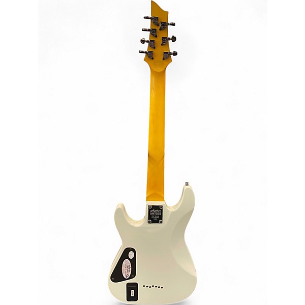 Used Schecter Guitar Research Demon 7 String White Solid Body Electric Guitar
