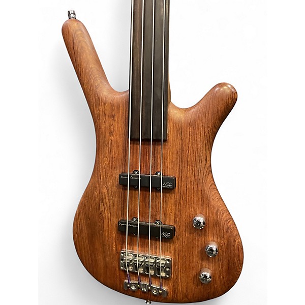Used Warwick Corvette Standard Fretless Walnut Electric Bass Guitar