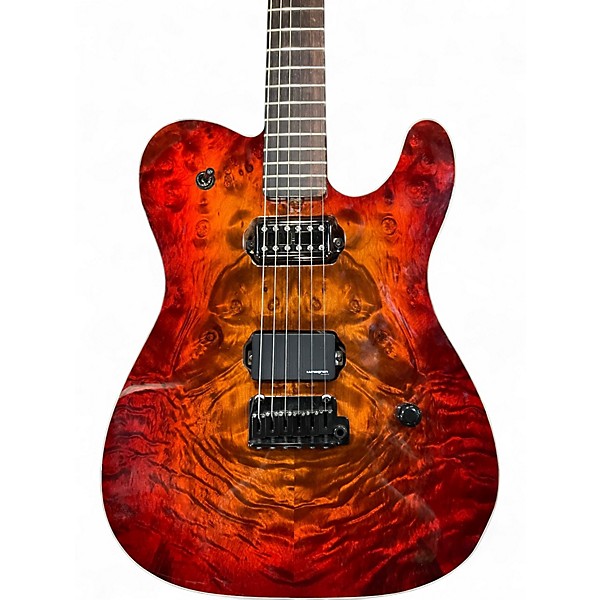 Used Neville T STYLE HONDURAN MAHOGANY RED BURST Solid Body Electric Guitar