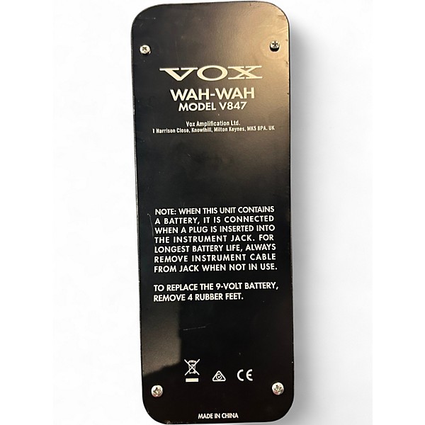 Used VOX V847 Reissue Wah Effect Pedal