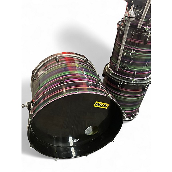 Used Miscellaneous 6 Piece 6 Piece Custom Purple/Green/Black Swirl Drum Kit