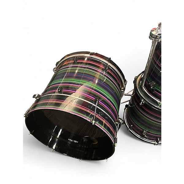 Used Miscellaneous 6 Piece 6 Piece Custom Purple/Green/Black Swirl Drum Kit