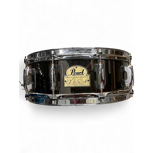 Used Pearl 5X14 Chad Smith Snare BLACK STEEL Drum
