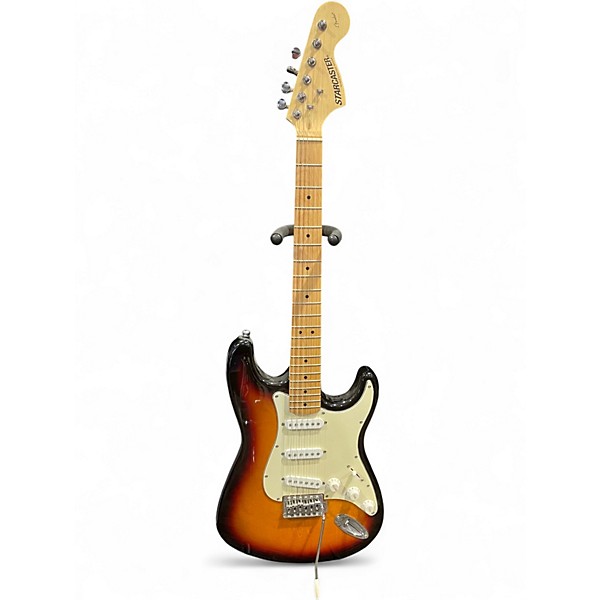 Used Starcaster by Fender Stratocaster 3 Tone Sunburst Solid Body Electric Guitar