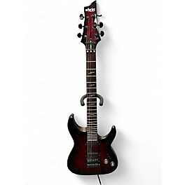 Used Schecter Guitar Research Omen Elite FR Black Cherry Burst Solid Body Electric Guitar