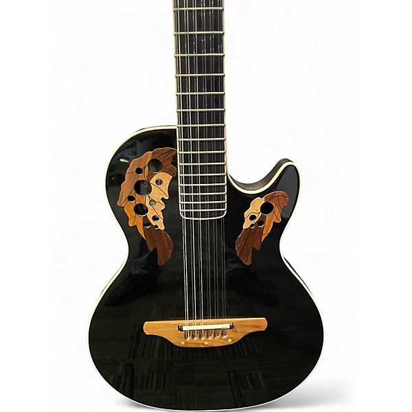 Used Ovation VIPER 12 STRING Black 12 String Acoustic Electric Guitar