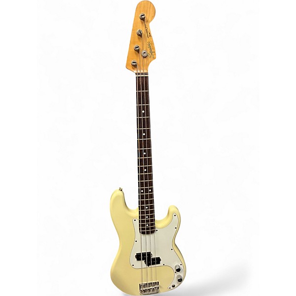 Vintage 1987 Squier Precision Bass Olympic White Electric Bass Guitar
