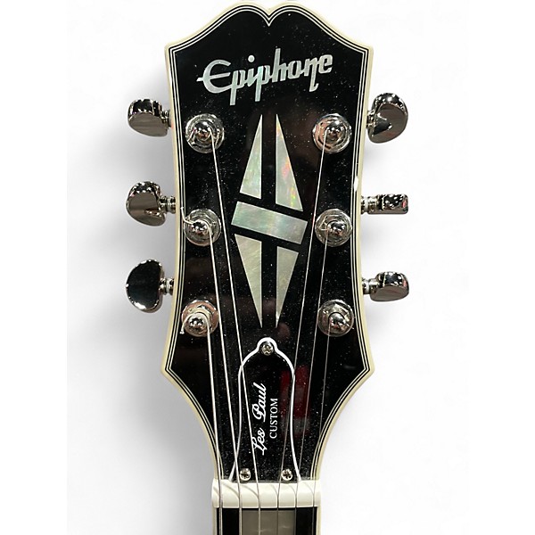 Used Epiphone Les Paul Custom Silverburst Solid Body Electric Guitar