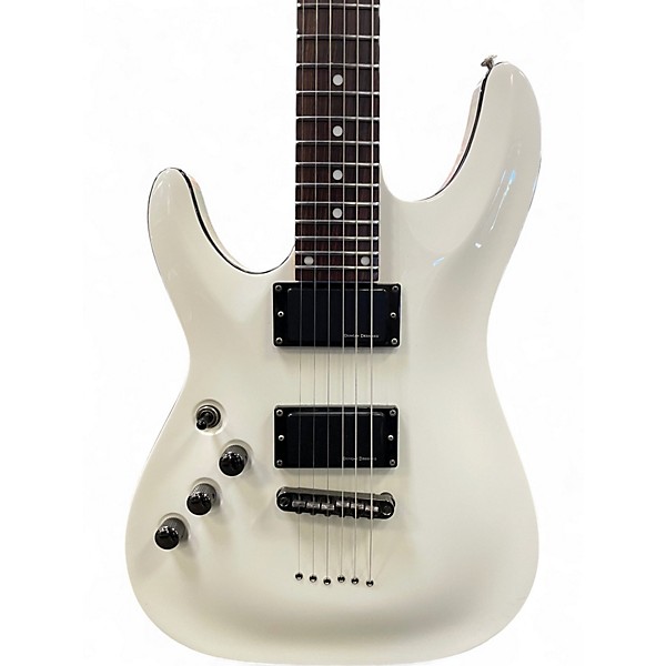 Used Schecter Guitar Research C1 Classic White Solid Body Electric Guitar