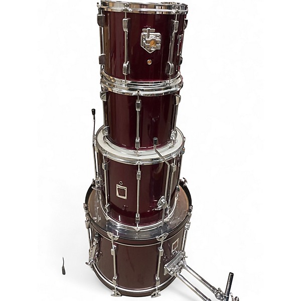 Used Ludwig 4 Piece Rocker Wine Red Drum Kit