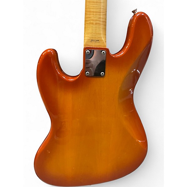 Used Fender MIJ Foto Flame Jazz Bass Sunburst Electric Bass Guitar