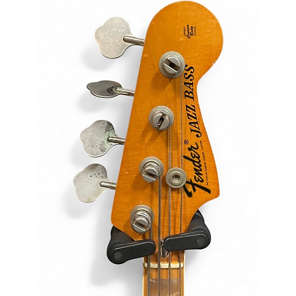 Vintage 1977 Fender Jazz Bass Black Electric Bass Guitar