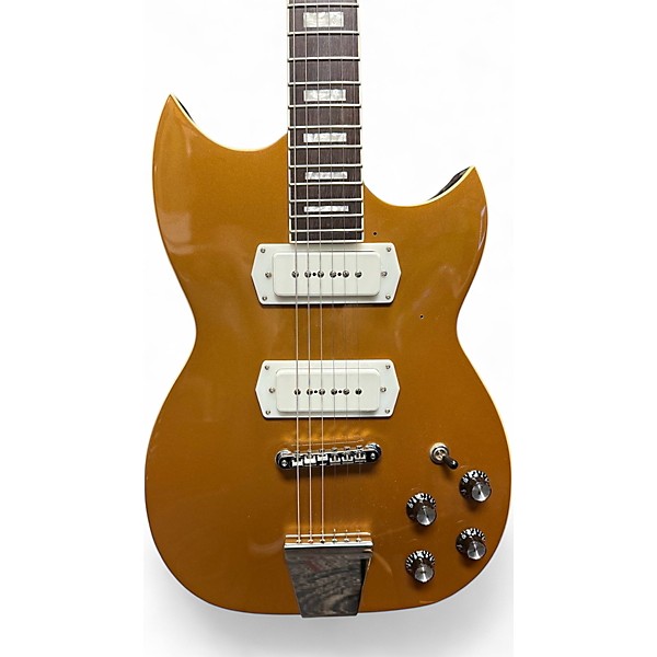 Used Eastwood Airline Tuxedo RJ Gold Solid Body Electric Guitar