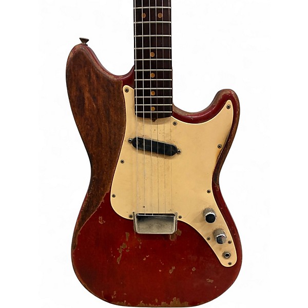 Vintage 1963 Fender Musicmaster Mahogany Body Cherry Solid Body Electric Guitar