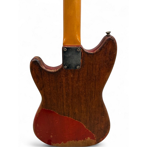 Vintage 1963 Fender Musicmaster Mahogany Body Cherry Solid Body Electric Guitar