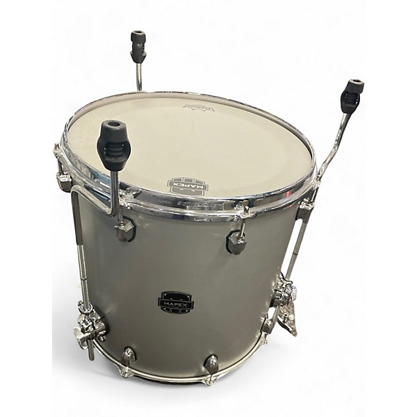 Used Mapex Saturn Evolution Rock Birch 4pc Metallic Silver Drum Kit
