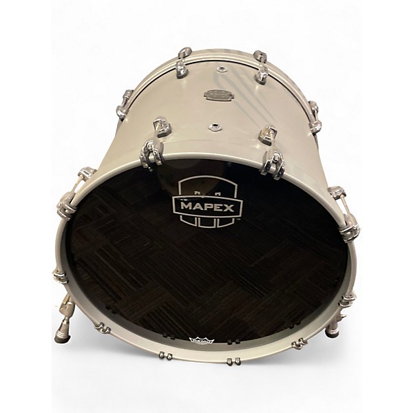 Used Mapex Saturn Evolution Rock Birch 4pc Metallic Silver Drum Kit