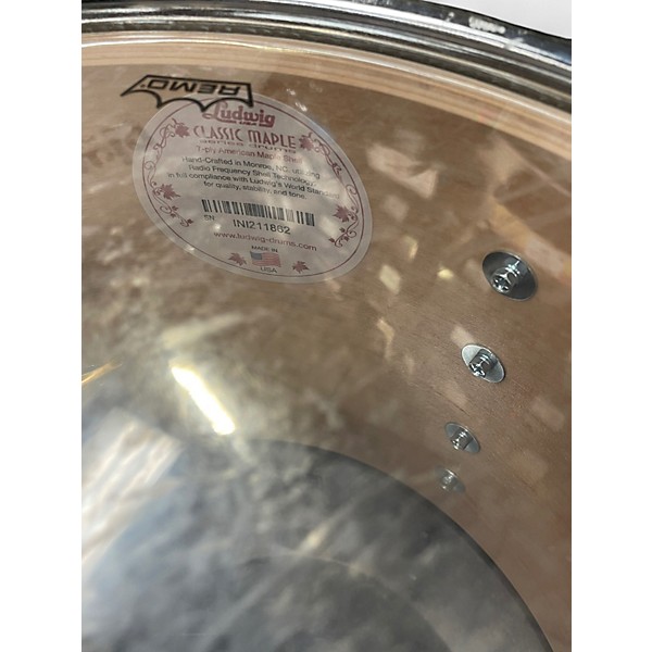 Used Ludwig Classic Maple 3pc Fab White Drum Kit