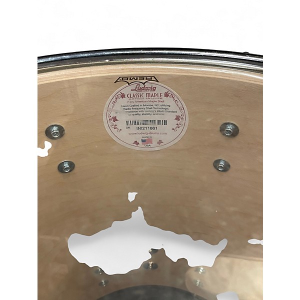 Used Ludwig Classic Maple 3pc Fab White Drum Kit