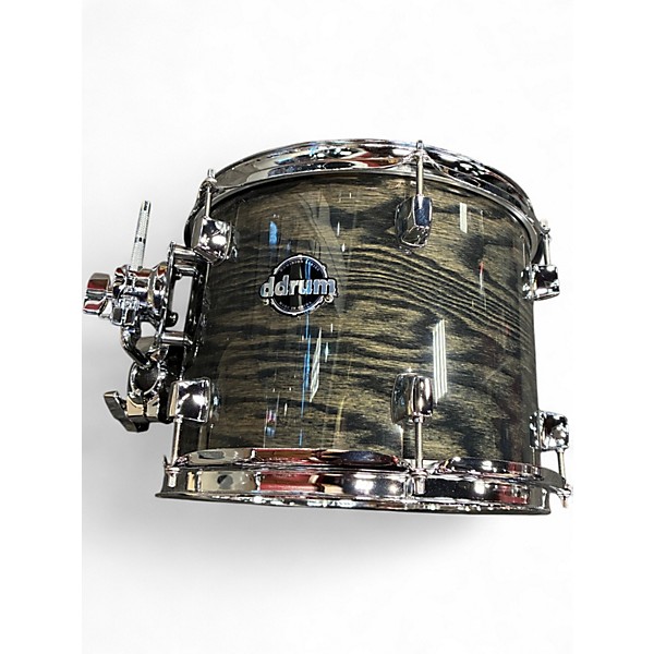 Used ddrum Dominion Birch 6pc with Ash Veneer Trans Black Drum Kit