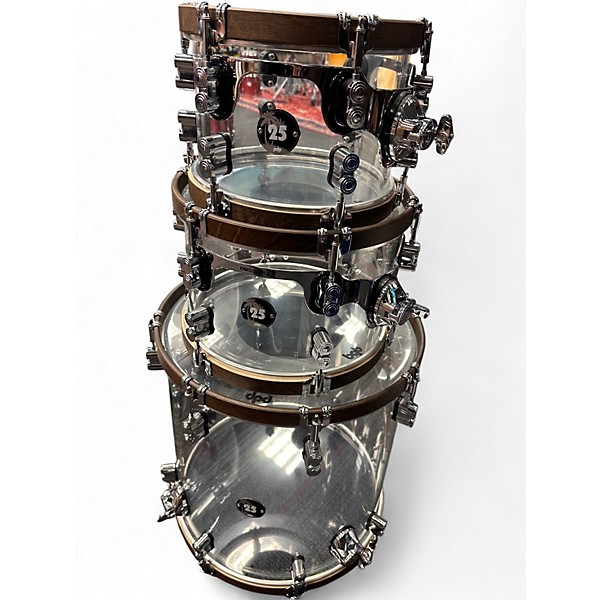 Used PDP by DW 25th Anniversary Clear Acrylic 4pc Clear Drum Kit