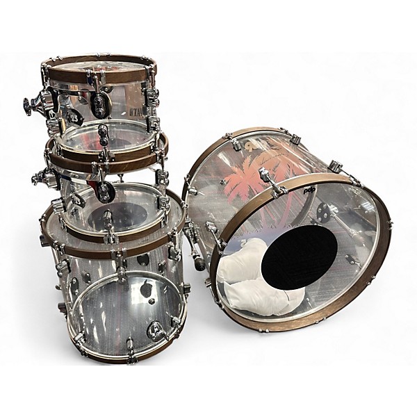 Used PDP by DW 25th Anniversary Clear Acrylic 4pc Clear Drum Kit