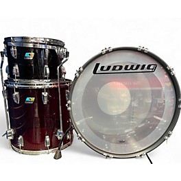 Used Ludwig Vistalite 50th Anniversary Fab 3pc Trans Red Drum Kit