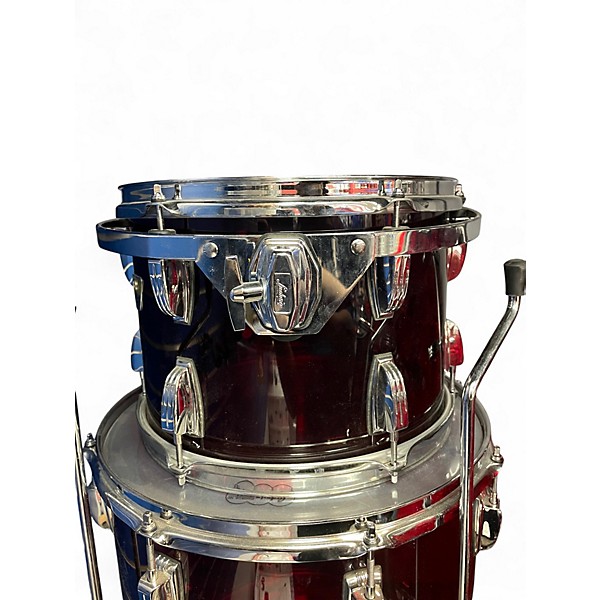 Used Ludwig Vistalite 50th Anniversary Fab 3pc Trans Red Drum Kit