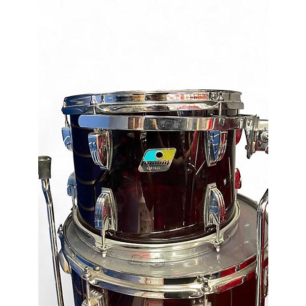 Used Ludwig Vistalite 50th Anniversary Fab 3pc Trans Red Drum Kit