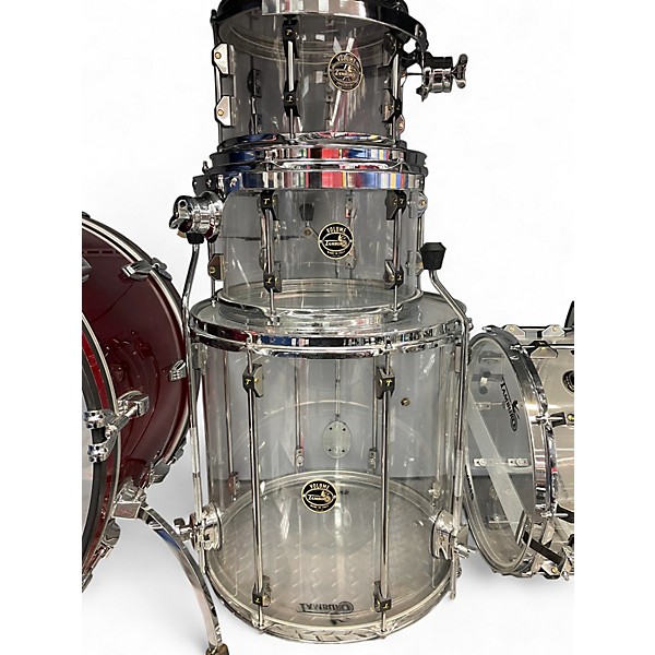 Used TAMBURO Volume Series 5pc Seamless Acrylic Clear Drum Kit