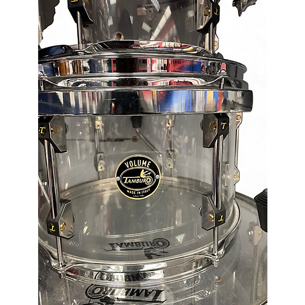 Used TAMBURO Volume Series 5pc Seamless Acrylic Clear Drum Kit