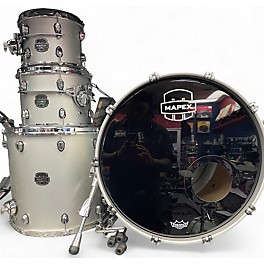 Used Mapex Saturn Evolution Rock Birch 4pc Metallic Gray Drum Kit