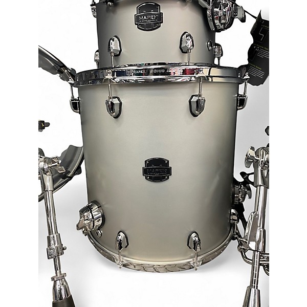 Used Mapex Saturn Evolution Rock Birch 4pc Metallic Gray Drum Kit